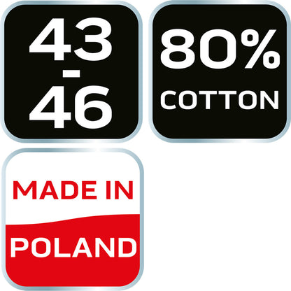 NEO TOOLS Munkazokni, 80% pamut, szerszám mintás 43-46, narancs/fekete GD018