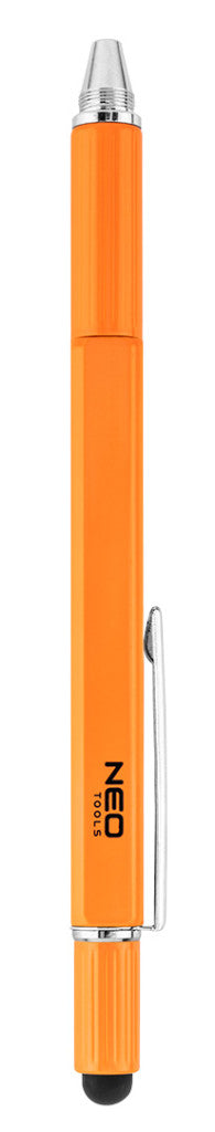 NEO TOOLS Fém golyóstoll, 5az1-ben, mérőléc, golyóstoll, vízmérték, érintőceruza, csavarhúzó GD024