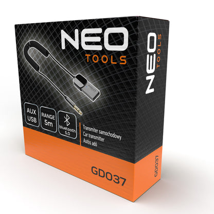 NEO TOOLS Autós USB-Aux átalakító kábel, 1m hosszúság, 5m hatótáv GD037