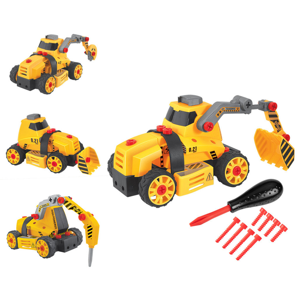 NEO TOOLS Játék munkagép, 4az1ben, szerelőkészlettel GD041