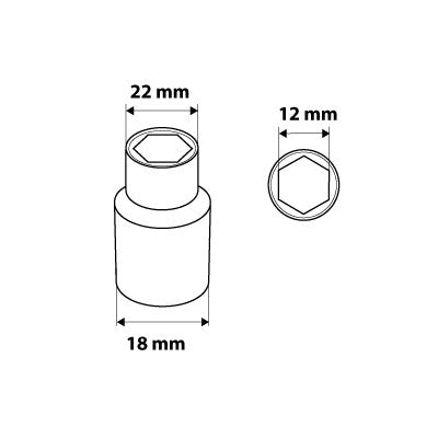 NEO TOOLS Dugókulcs 12mm, 1/2", hatlapú 25 év garanciával 08-412