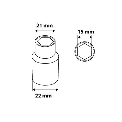 NEO TOOLS Dugókulcs 15mm, 1/2", hatlapú 25 év garanciával 08-415