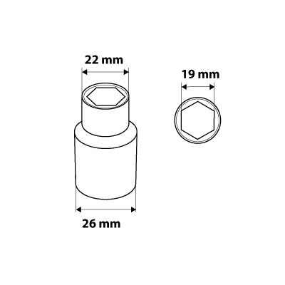 NEO TOOLS Dugókulcs 19mm, 1/2", hatlapú 25 év garanciával 08-419