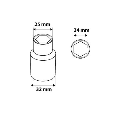 NEO TOOLS Dugókulcs 24mm, 1/2", hatlapú 25 év garanciával 08-424