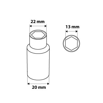 NEO TOOLS Dugókulcs 13mm, 1/2", hosszú hatlapú 25 év garanciával 08-463