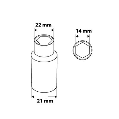 NEO TOOLS Dugókulcs 14mm, 1/2", hosszú hatlapú 25 év garanciával 08-464