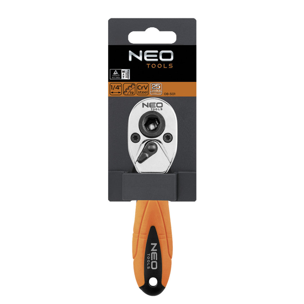 NEO TOOLS Racsnis kulcs 1/4" 105mm 25 év garanciával 08-501