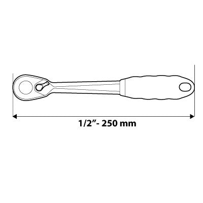 NEO TOOLS Racsnis kulcs 1/2" 250mm, DIN 3122 25 év garanciával 08-511