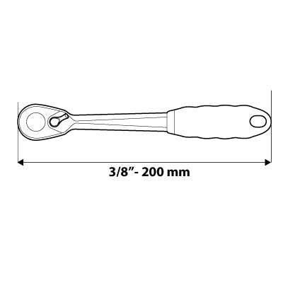 NEO TOOLS Racsnis kulcs 3/8", 200mm 25 év garanciával 08-513