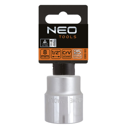 NEO TOOLS Dugókulcs 8mm, 1/2", SPLINE 25 év garanciával 08-580