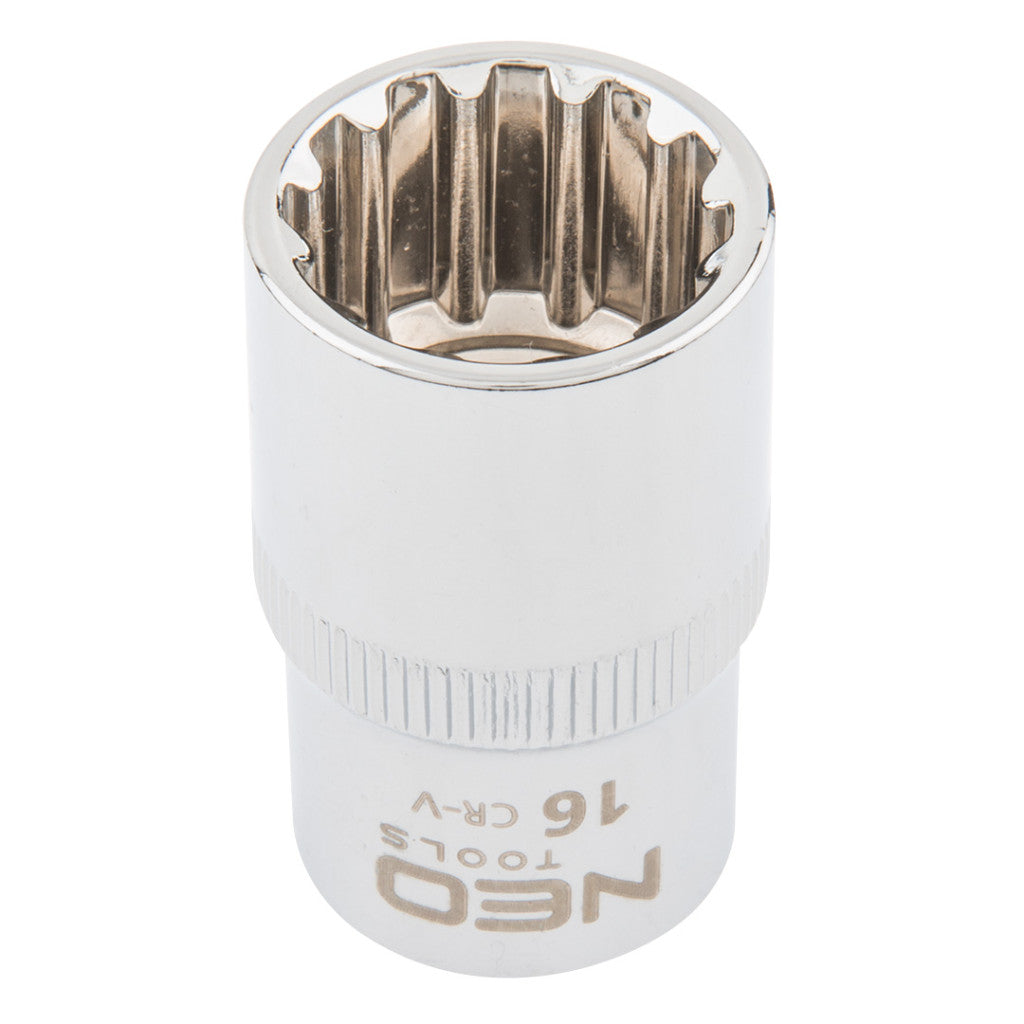 NEO TOOLS Dugókulcs 16mm, 1/2", SPLINE 25 év garanciával 08-588