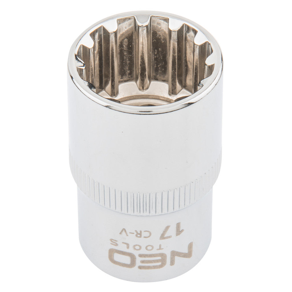 NEO TOOLS Dugókulcs 17mm, 1/2", SPLINE 25 év garanciával 08-589