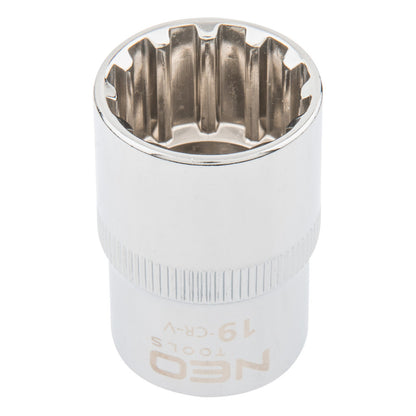 NEO TOOLS Dugókulcs 19mm, 1/2", SPLINE 25 év garanciával 08-591
