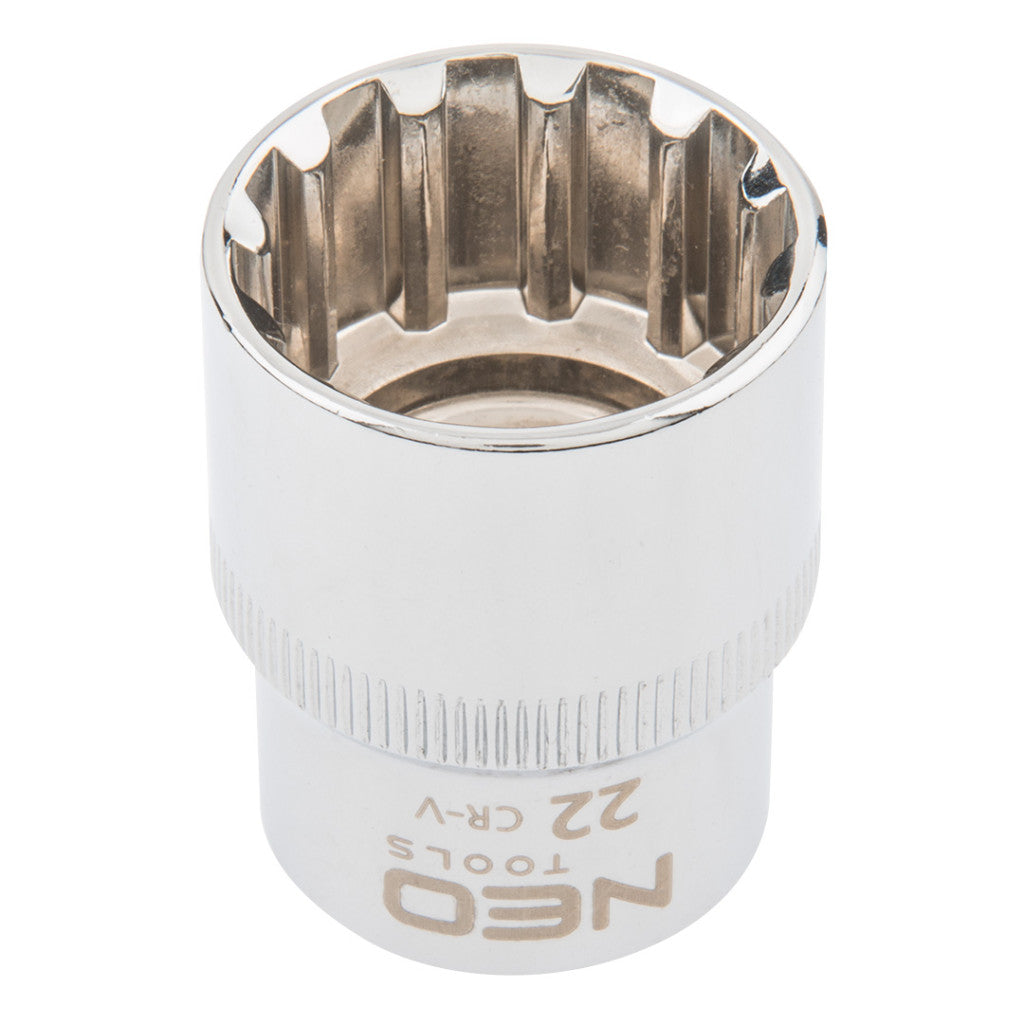 NEO TOOLS Dugókulcs 22mm, 1/2", SPLINE 25 év garanciával 08-594