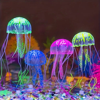 Medúza akvárium dekoráció, fluoreszkáló világító szilikon medúza dekoráció