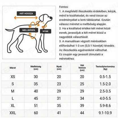 Fényvisszaverő kisállat esőkabát - vízálló és légáteresztő kutyadzseki