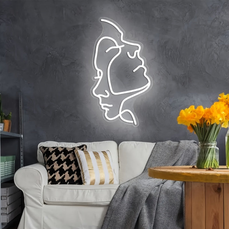 Modern neon arc szimbólum fali dekoráció