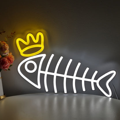 Koronás Hal LED-es Neon Tábla