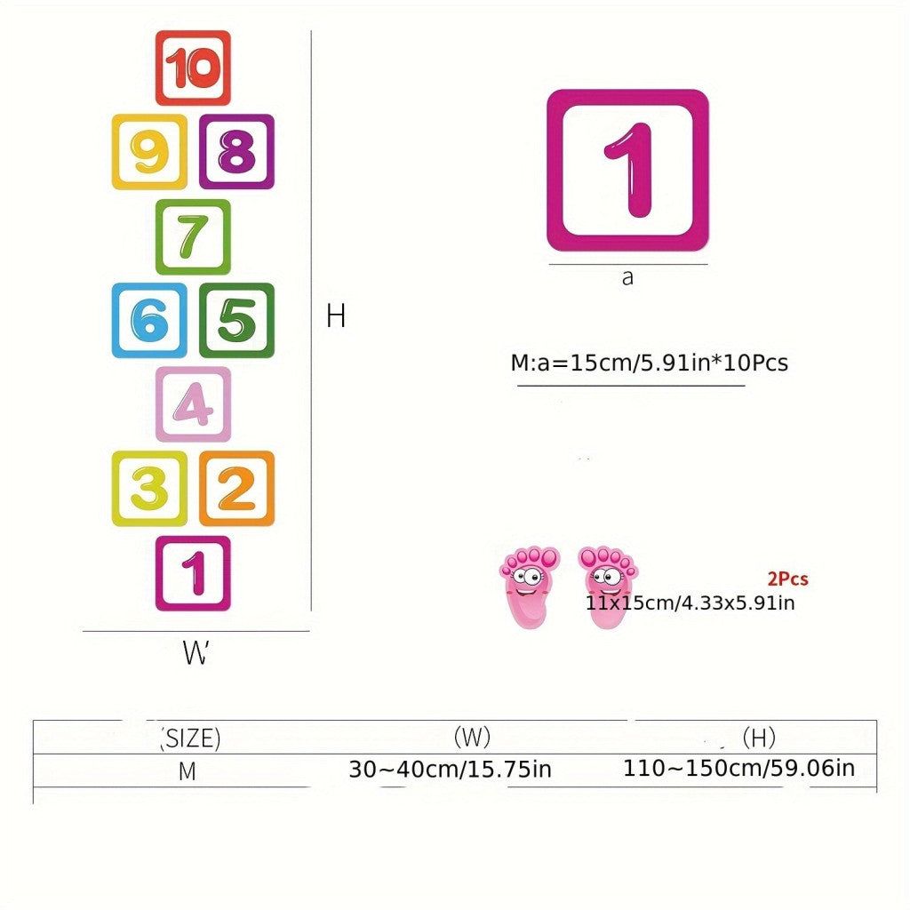 1 Készlet Vízálló Öntapadós Ugróiskola Matrica