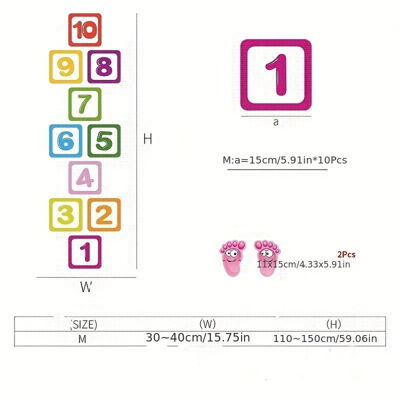 1 Készlet Vízálló Öntapadós Ugróiskola Matrica