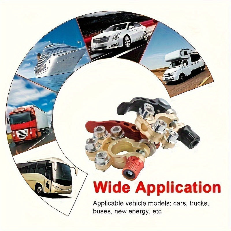 1 pár gyorscsatlakozós akkumulátorsaru-csatlakozó, 4-pólusú állkapoccsal, alumíniumötvözet ház, csavaros csatlakozású autóakkumulátorokhoz