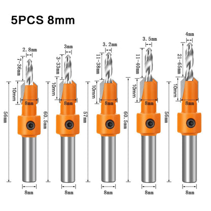 8 mm-es szárú HSS famegmunkáló süllyesztett maró bit