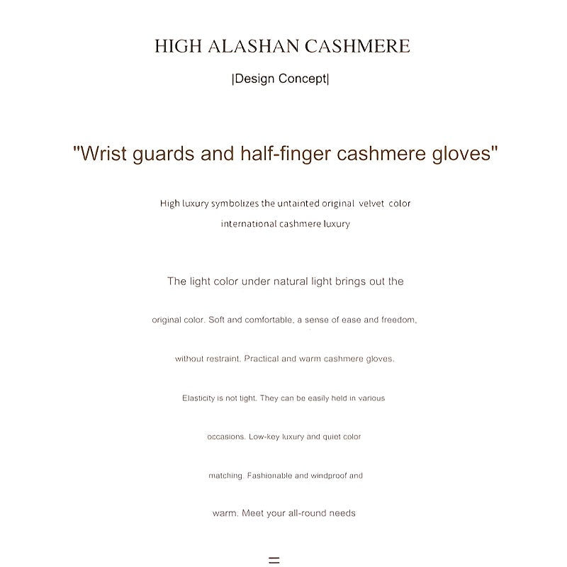 1 pár prémium minőségű Alashan kasmír félkesztyű nőknek