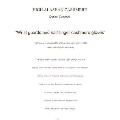 1 pár prémium minőségű Alashan kasmír félkesztyű nőknek