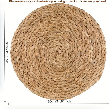 10db 33.02 cm-es kerek fonott rattan asztali alátét
