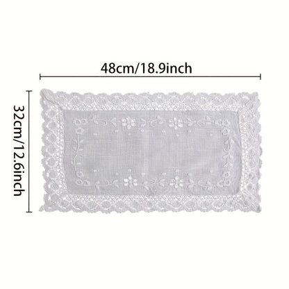 1db Vintage Rectangle Poliészter Keverék Szőtt Asztali Terítő