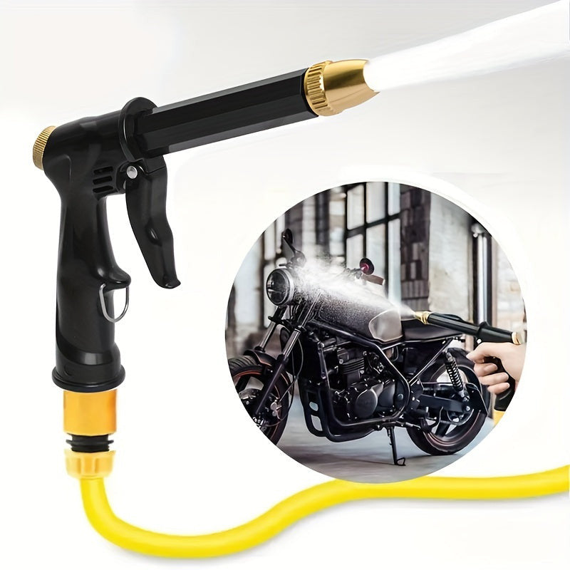 Nagynyomású motorkerékpár és autómosó vízipisztoly, akkumulátor nélküli műanyag kerti tömlő fúvóka 360°-os forgatással