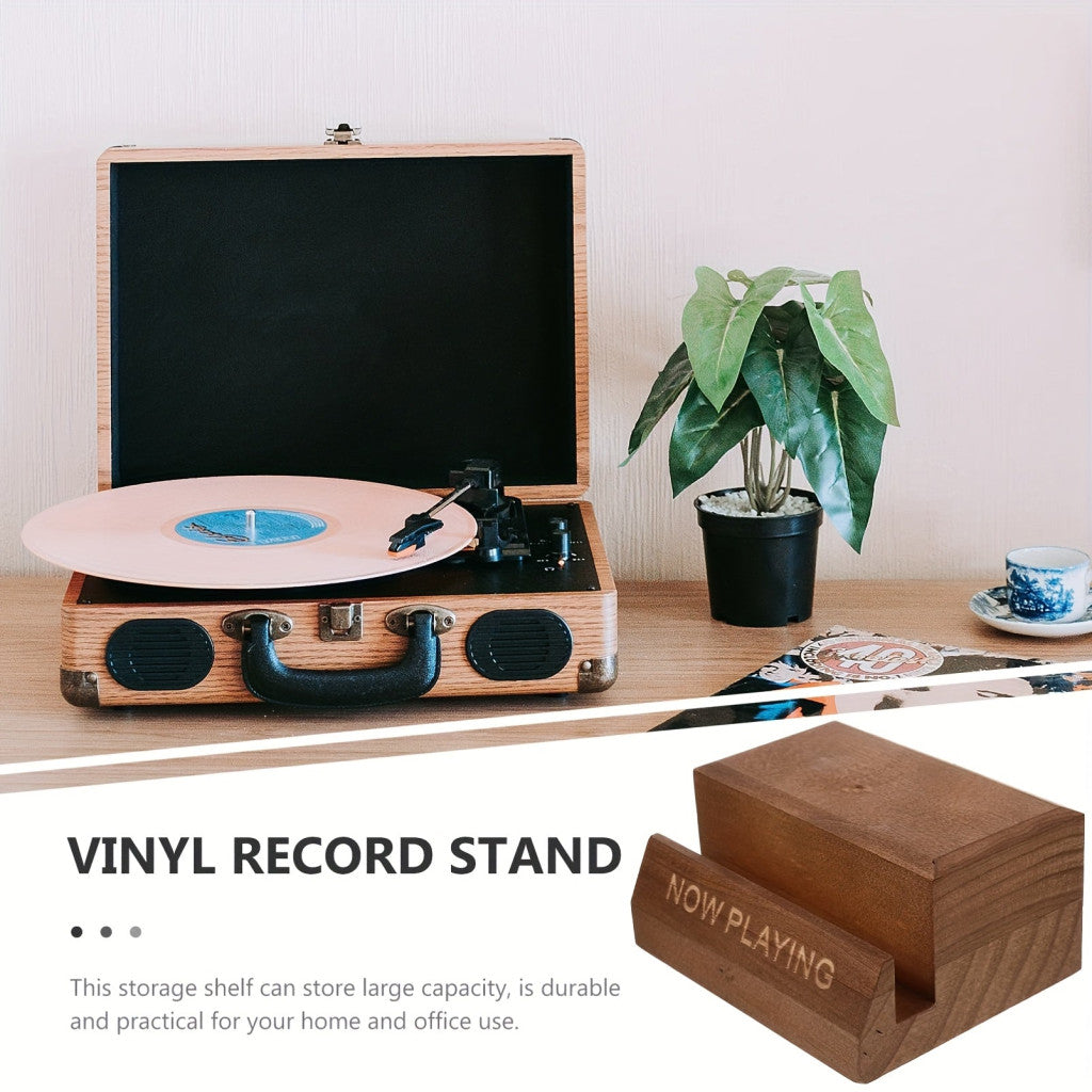 Prémium Fekete Fa Vinyl Lemez és CD Tároló Polc