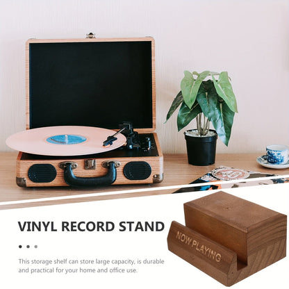 Prémium Fekete Fa Vinyl Lemez és CD Tároló Polc