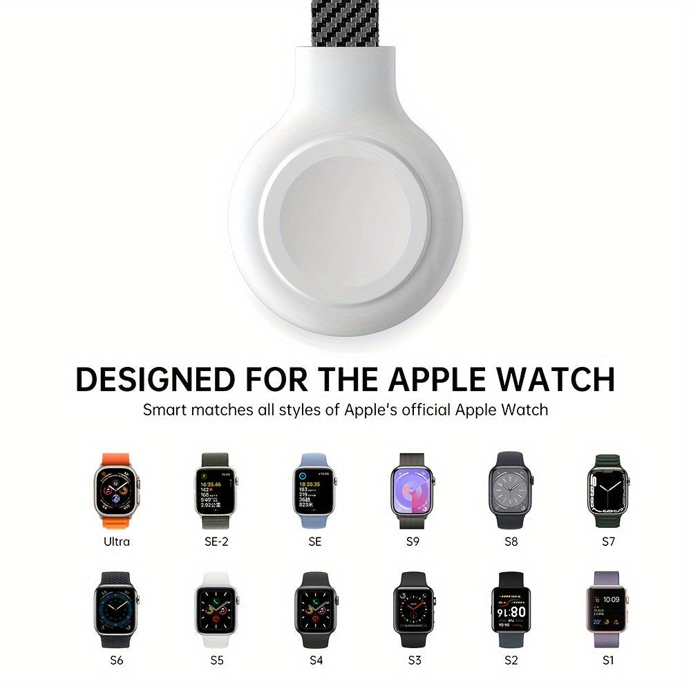 USB Type-C fonott töltőkábel és mágneses vezeték nélküli töltő, kompatibilis az Apple Watch órákhoz