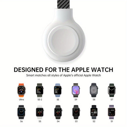 USB Type-C fonott töltőkábel és mágneses vezeték nélküli töltő, kompatibilis az Apple Watch órákhoz