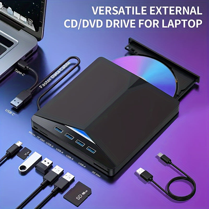 7-az-1-ben USB 3.0 Hordozható CD/DVD Meghajtó