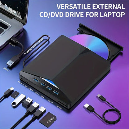 7-az-1-ben USB 3.0 Hordozható CD/DVD Meghajtó