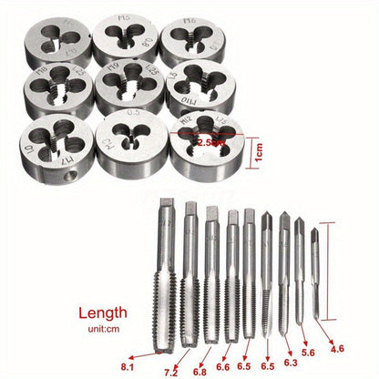 Metrikus Tap Die Készlet M3-M12 Csavarcsatornák