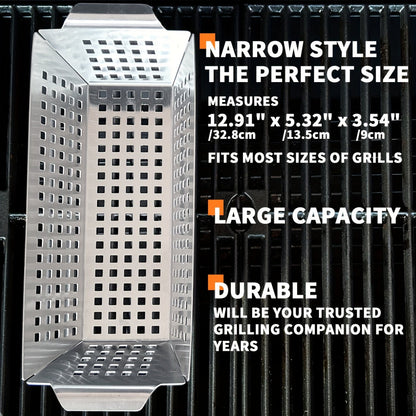Sokoldalú rozsdamentes acél grillkosár