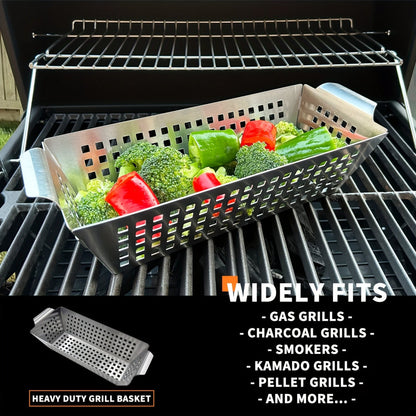 Sokoldalú rozsdamentes acél grillkosár