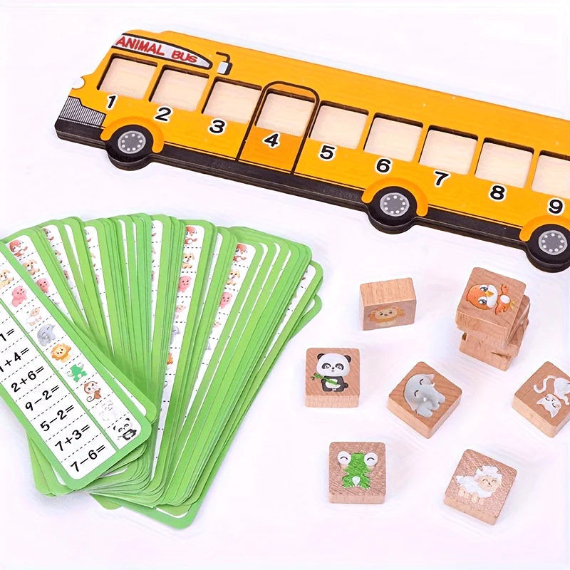 Fa busz kirakós, logikai játék