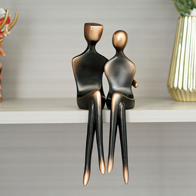 Modern Absztrakt Pár Szobor - Minimalista Gyanta Művészeti Figurák Otthonra