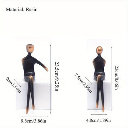 Modern Absztrakt Pár Szobor - Minimalista Gyanta Művészeti Figurák Otthonra