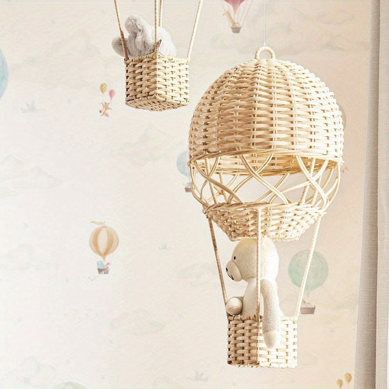 Bohém Bambusz Fonott Hőlégballon dísz