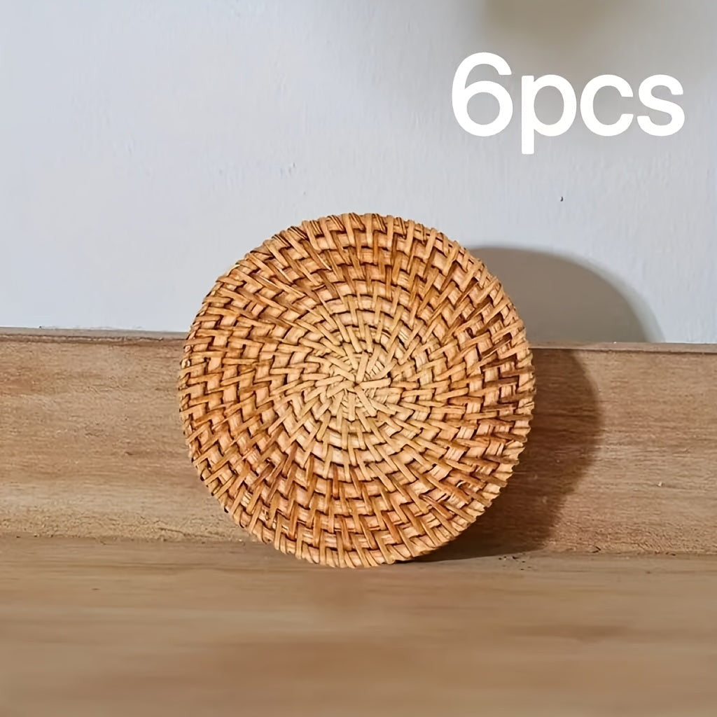 6db Kézzel Készített Rattan Poháralátét