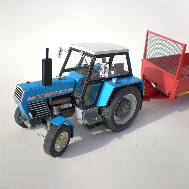 Traktor modell utánfutóval