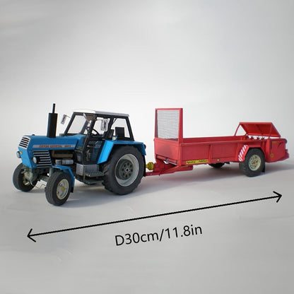 Traktor modell utánfutóval