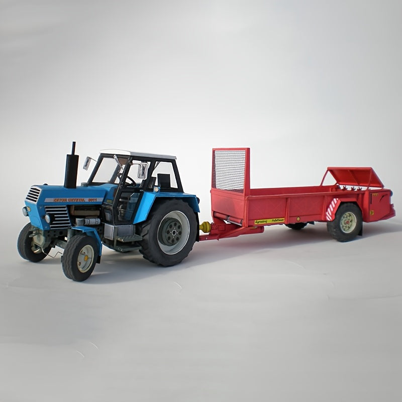 Traktor modell utánfutóval