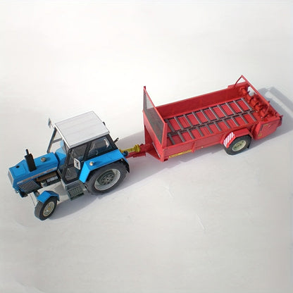 Traktor modell utánfutóval