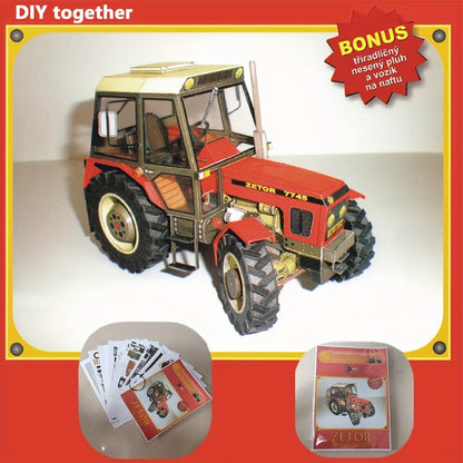 Cseh Zetor traktor papírmodell készlet